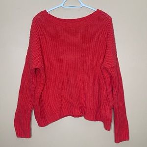 Pink/Salmon Express sweater.